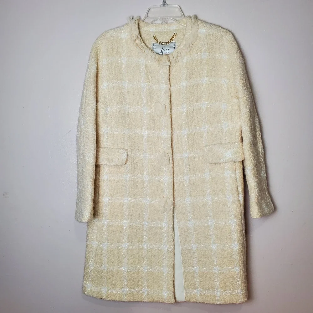 READ Milly New York Wool Silk Dress Coat Academia Old Money‎ Preppy Quiet Luxury